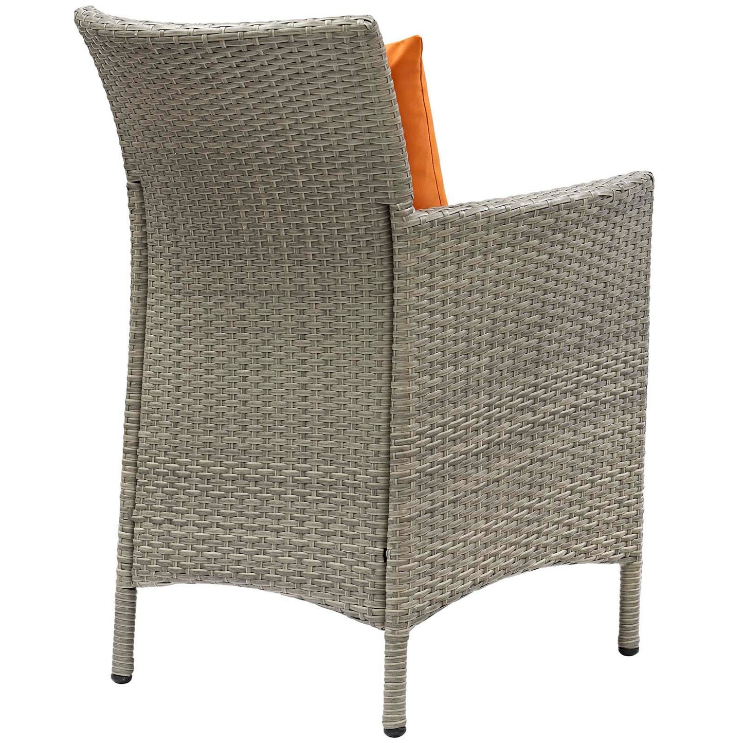 Modway Conduit Wicker Rattan Outdoor Patio Dining Arm Chair with Cushion