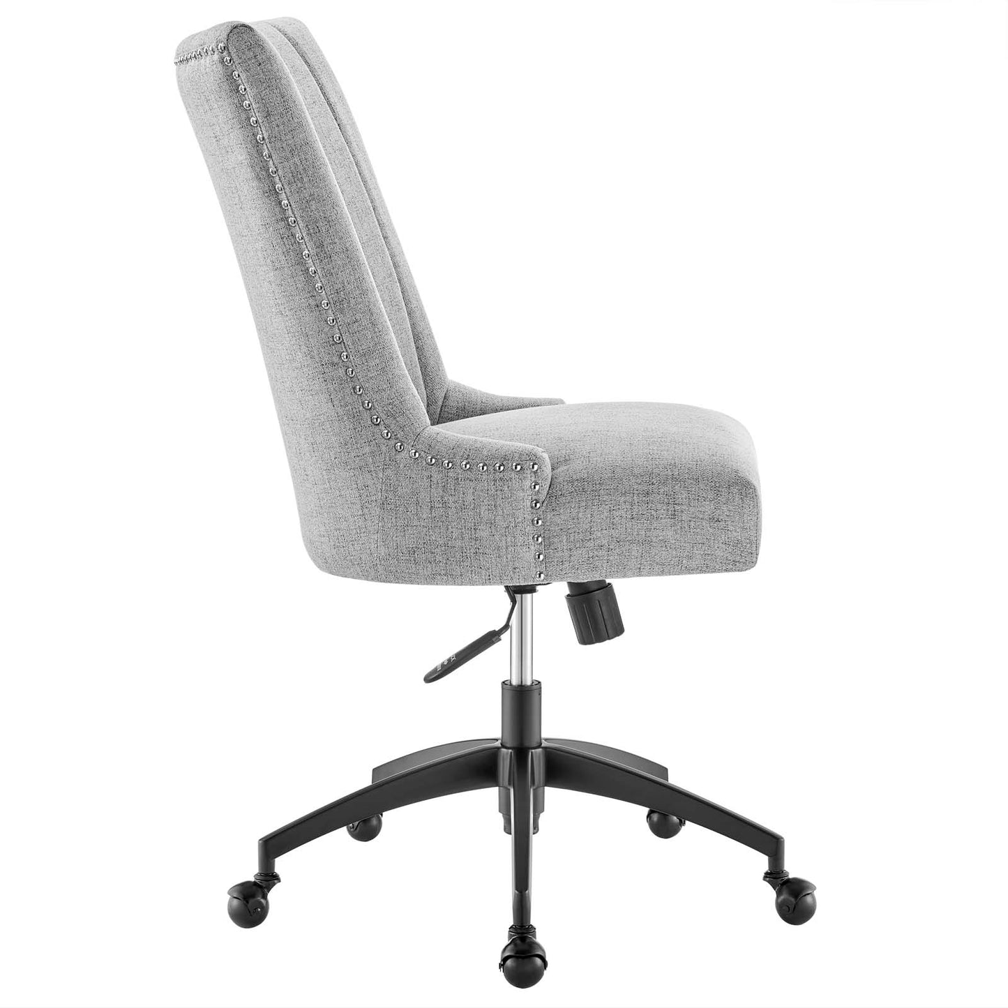 Modway Empower Channel Tufted Fabric Office Chair in Black Light Gray