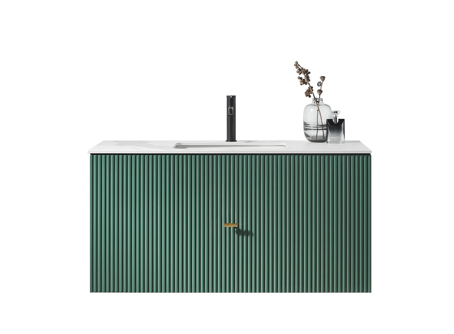 BARCELONA 42” FOREST GREEN WALL MOUNT MODERN BATHROOM VANITY