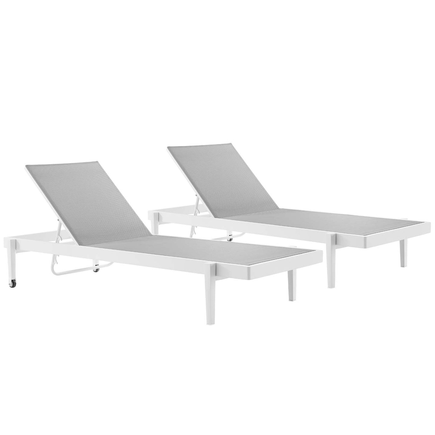 Modway EEI-4204-WHI-GRY Charleston Chaise Lounge Chair Set, White Gray