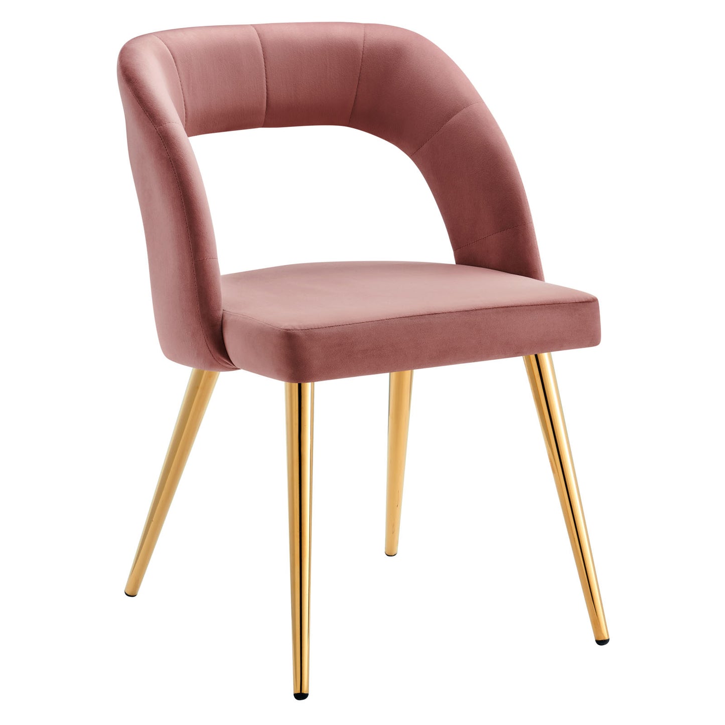 Modway Performance Velvet Set of 2 in Gold Dusty Rose Dining Chair
