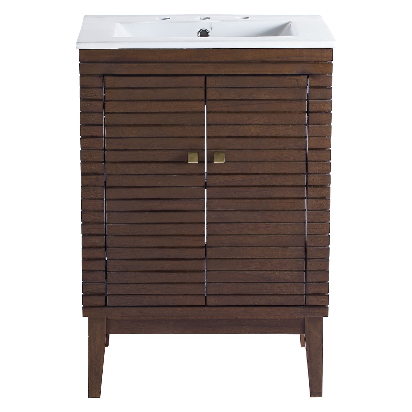 Modway EEI-5114-WAL-WHI Ledger 24" Bathroom Vanity, Walnut White