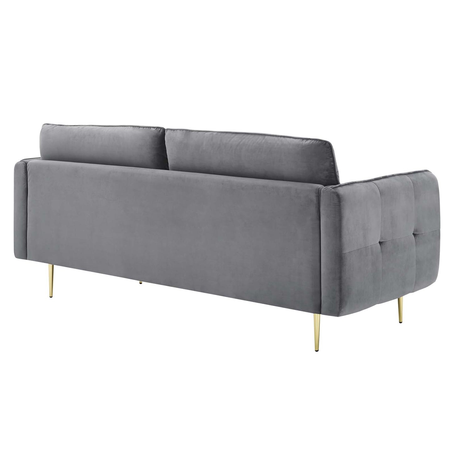 Modway Cameron Tufted Performance Velvet Sofa in Gray