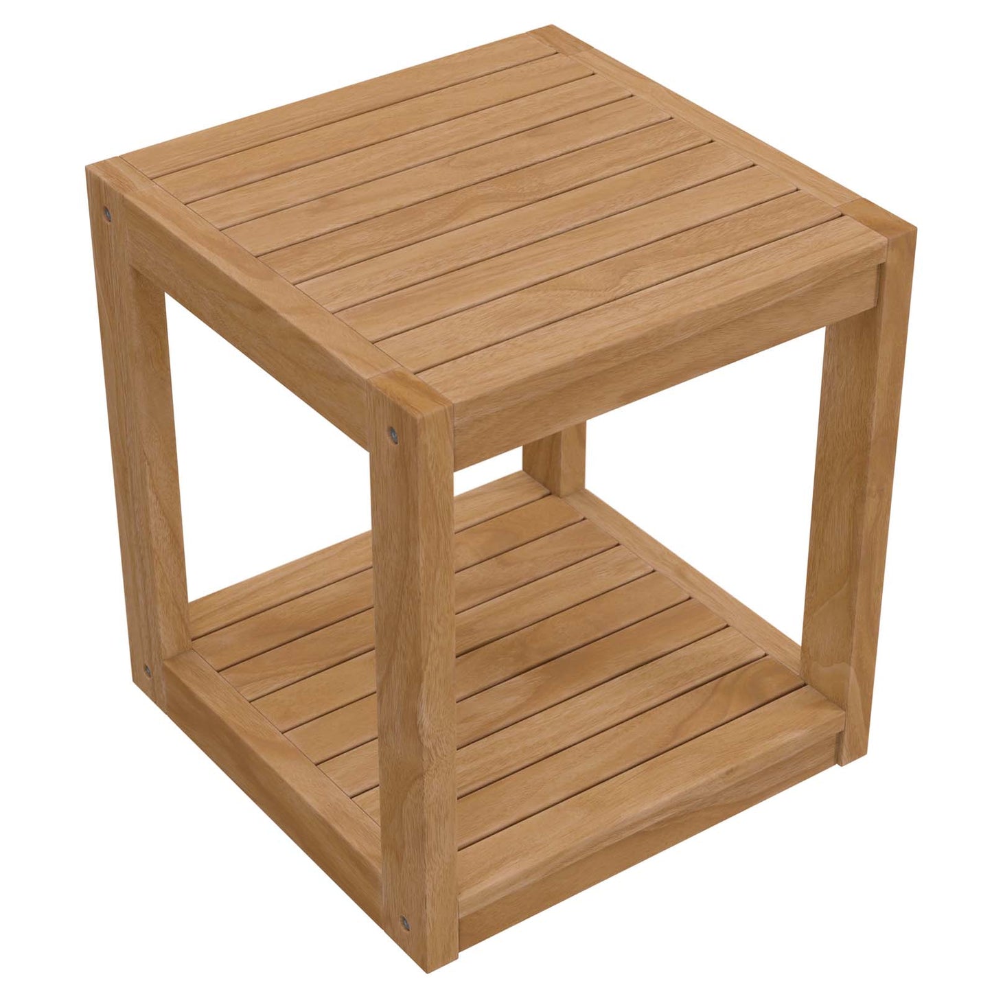 Modway Natural Carlsbad Teak Wood Outdoor Patio Side Table EEI-5607-NAT