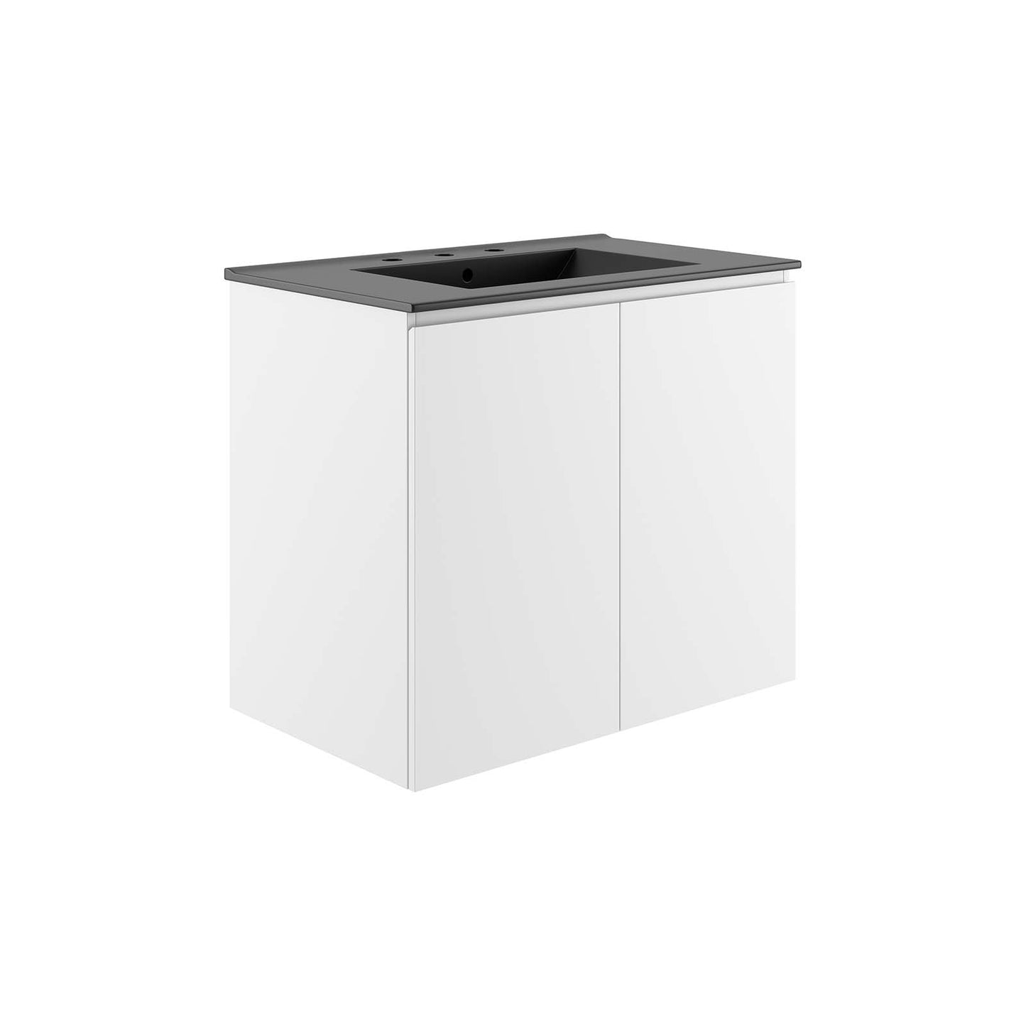 Modway White and Black Bryn Wall-Mount Bathroom Vanity EEI-5778-WHI-BLK