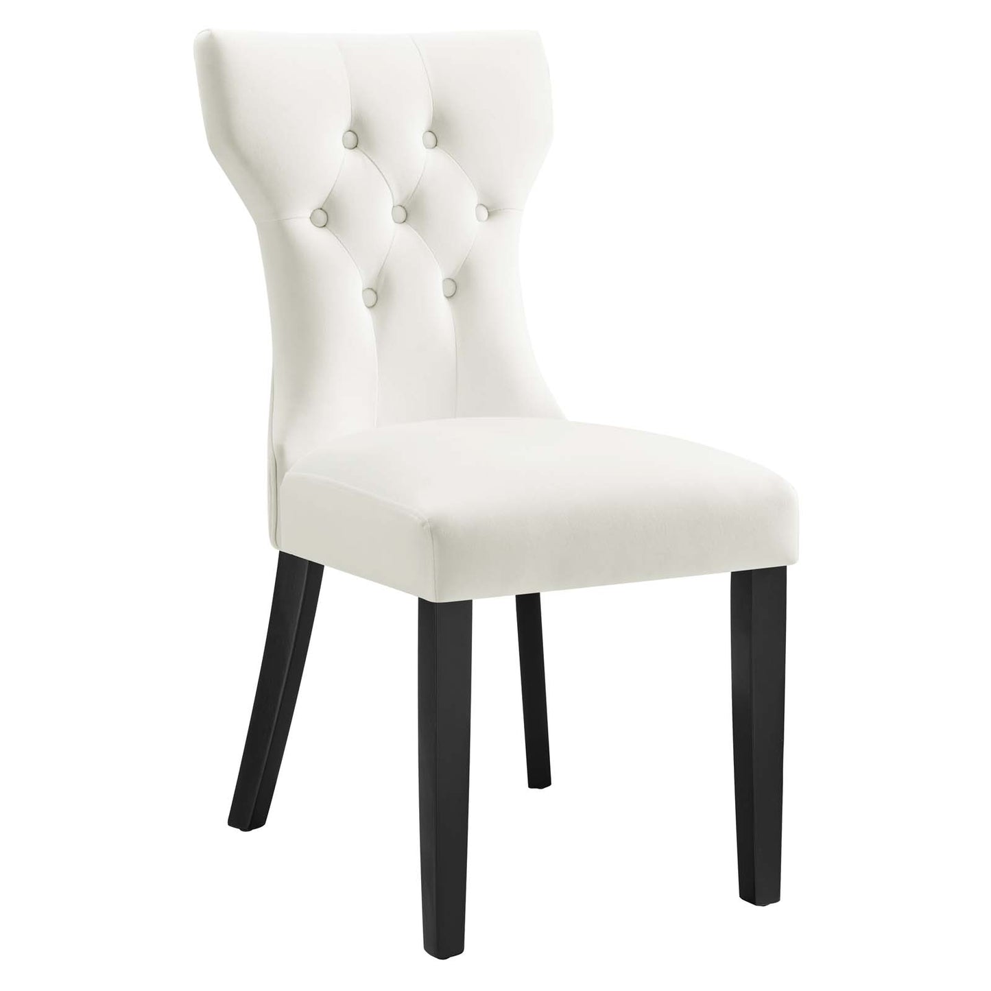 Modway Silhouette Velvet Set of 2 Dining Chairs with White Finish EEI-5014-WHI