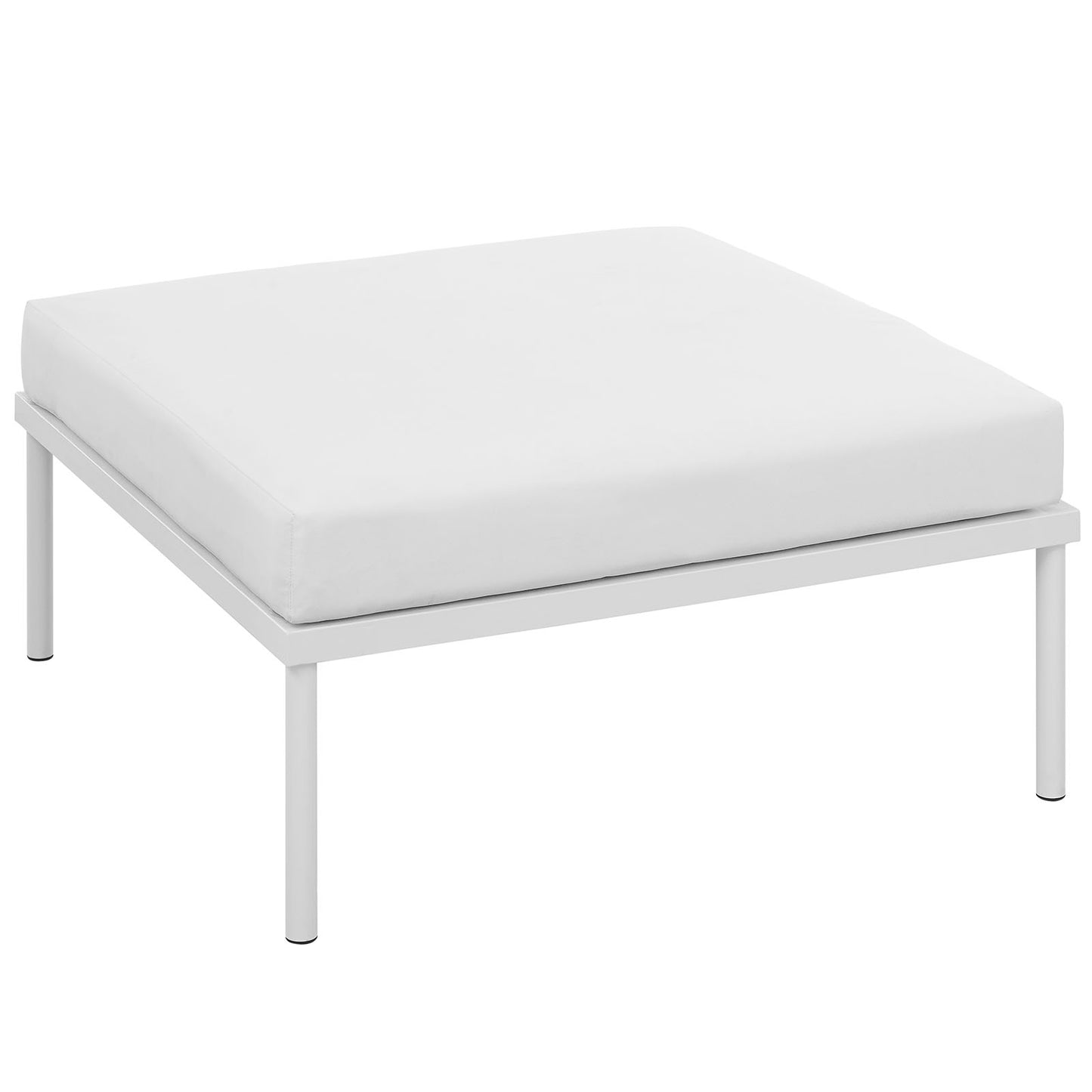 Modway Harmony Aluminum Outdoor Patio Ottoman with Cushion in White White