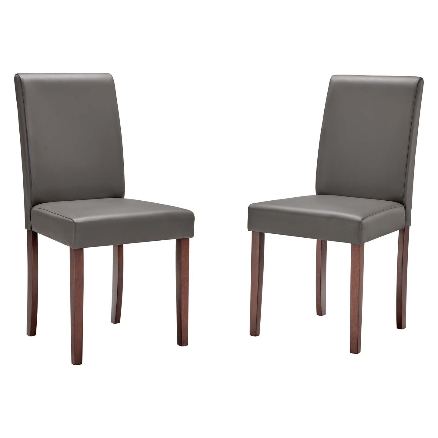 Modway Prosper Faux Leather Dining Side Chair Set of 2, Gray