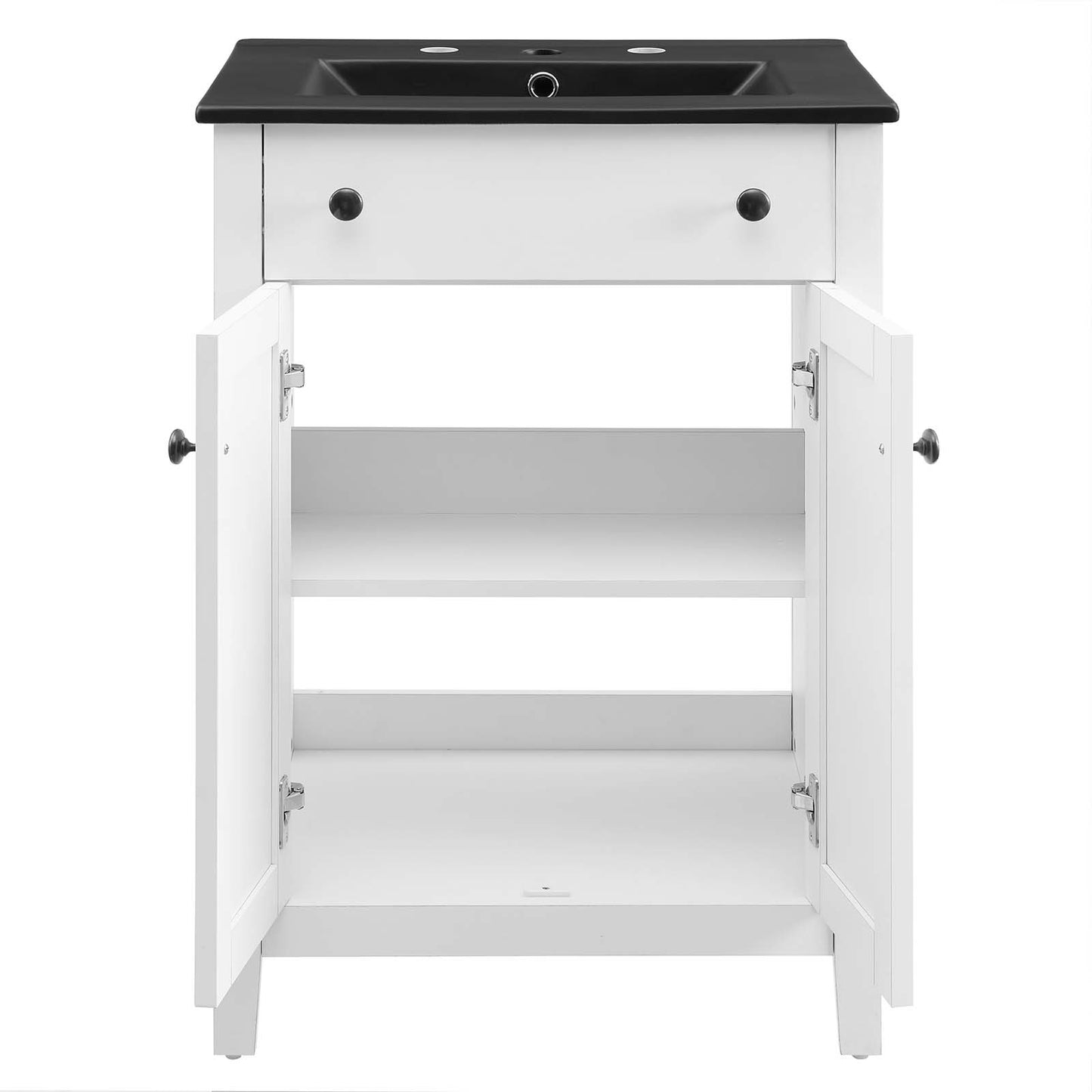 Modway Nantucket 24" Bathroom Vanity with Sink in White Black