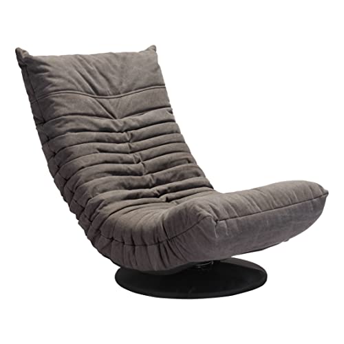 Zuo Modern - Down Low Swivel Chair Gray - Modern - Seating - Steel, 100% Polyester, Foam - Indoor - 31.5in Height