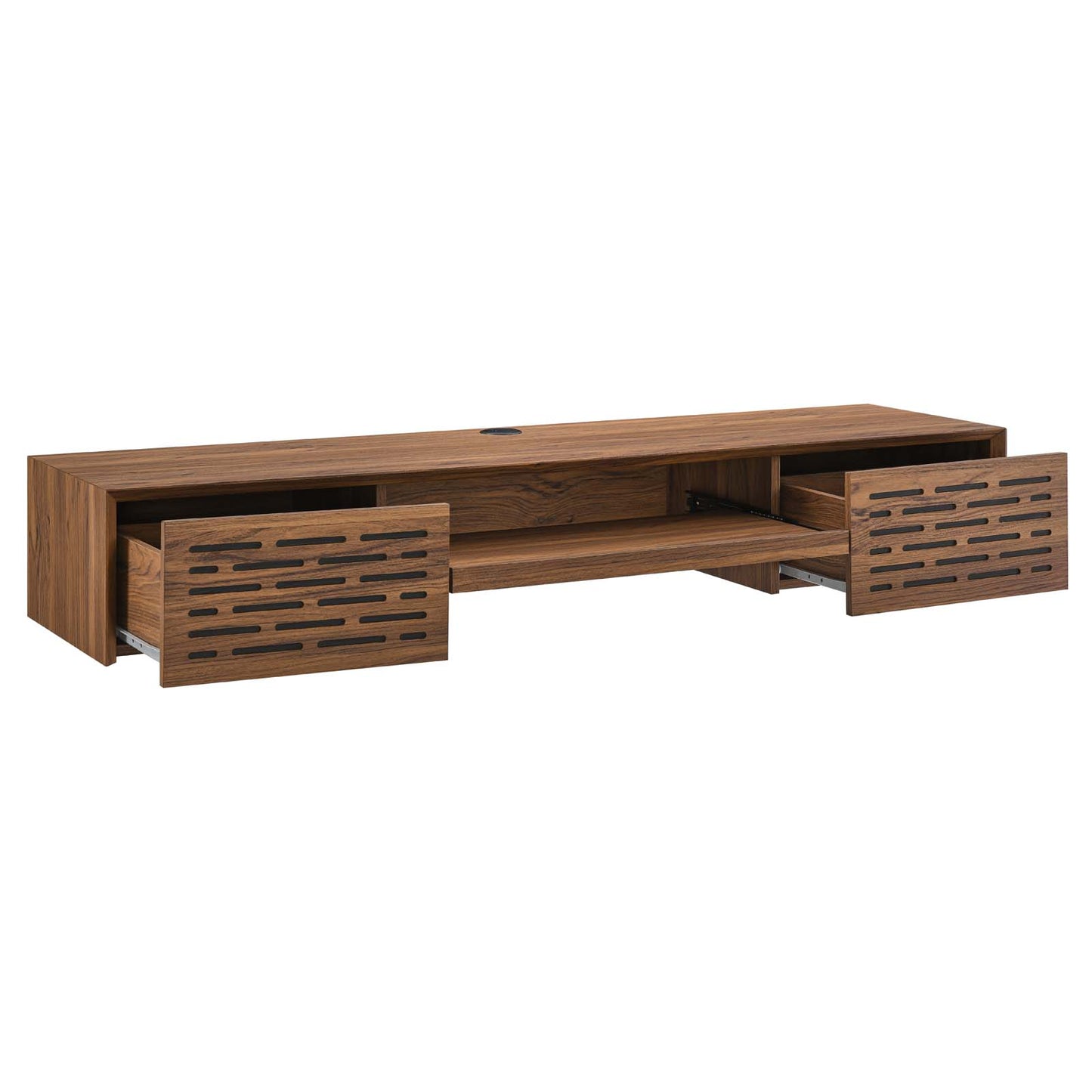 Modway Walnut Merit Wall Mount Wood Office Desk EEI-5744-WAL