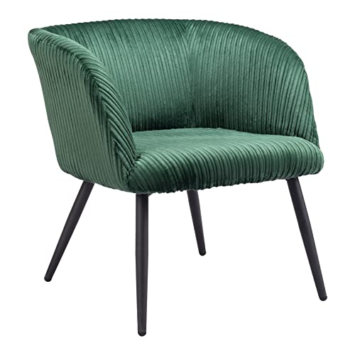 Zuo Modern - Papillion Accent Chair Green - Modern - Seating - Steel, Plywood, Foam, 100% Polyester - Indoor - 26.4in Height