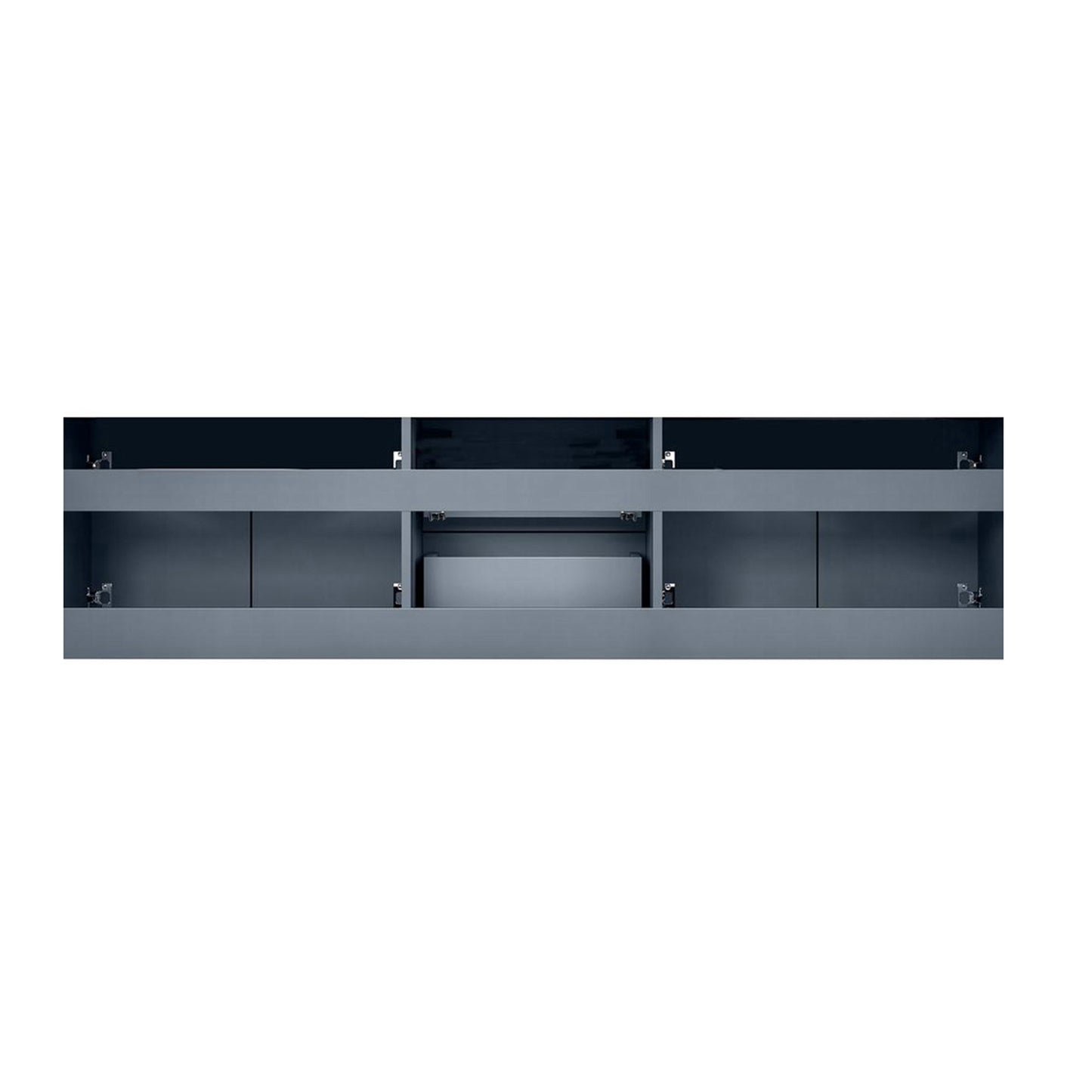 Geneva 72" Dark Grey Double Vanity, no Top and 30" LED Mirrors