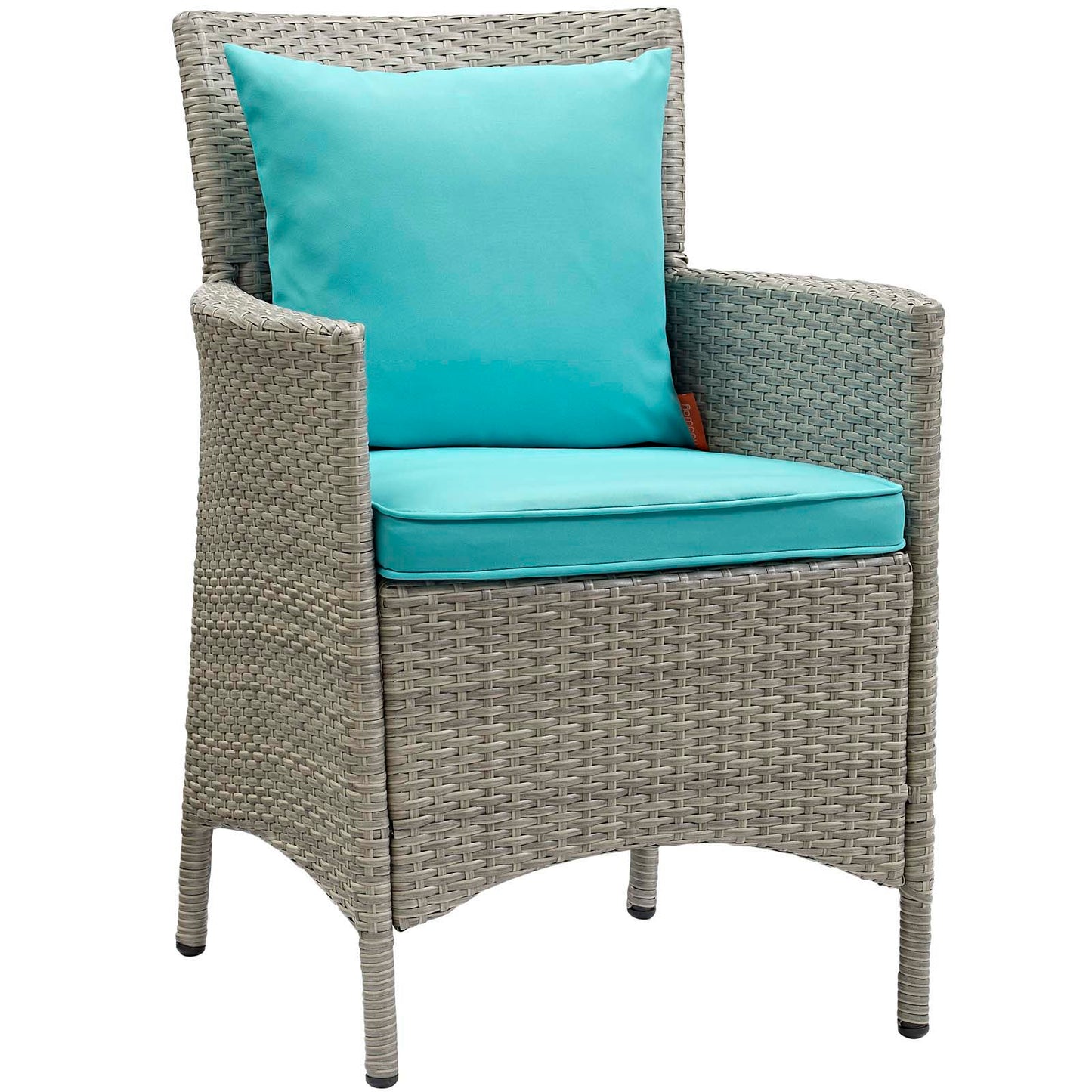 Modway Conduit Wicker Rattan Outdoor Patio Dining Arm Chair with Cushion