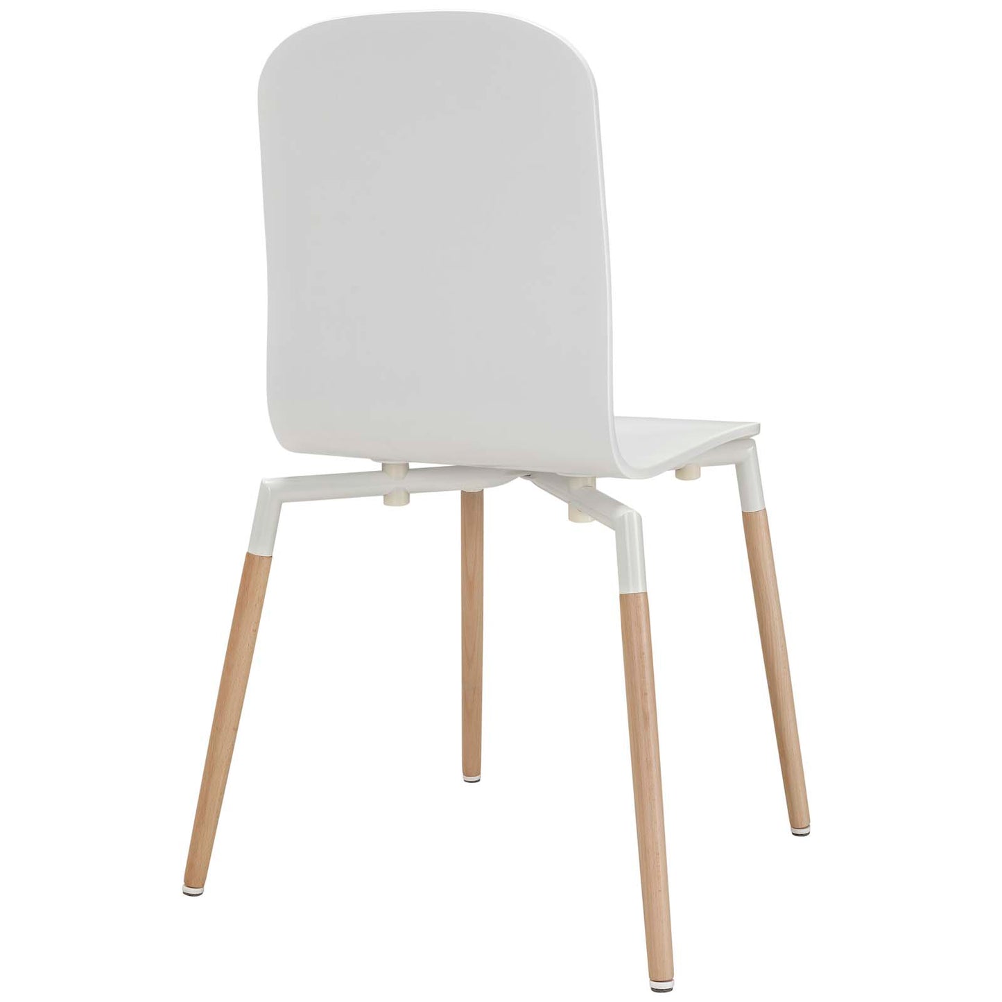Modway Stack Contemporary Modern Wood Kitchen and Dining Room Chair in White