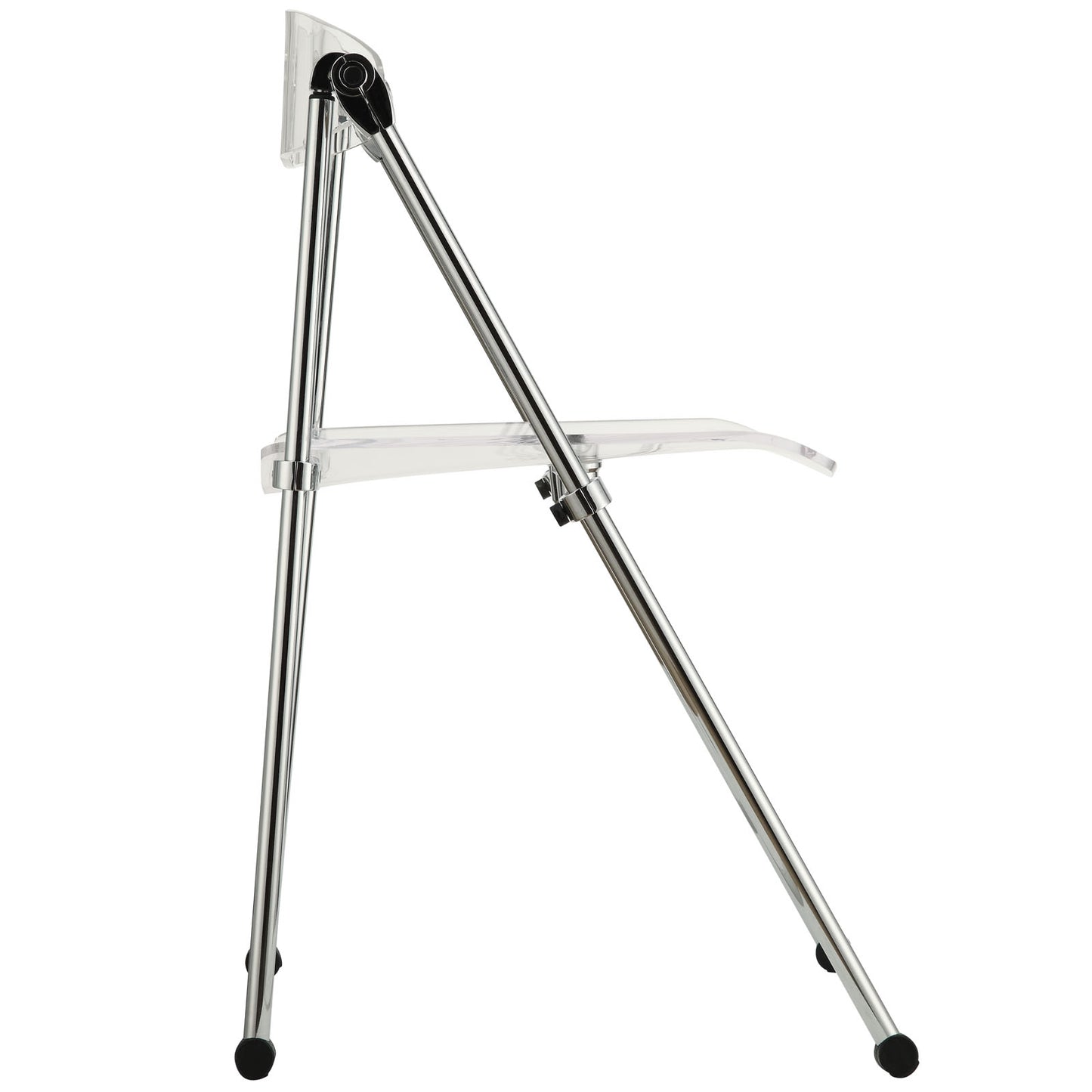 Modway Telescope Acrylic Folding Two Kitchen and Dining Room Chairs in Clear