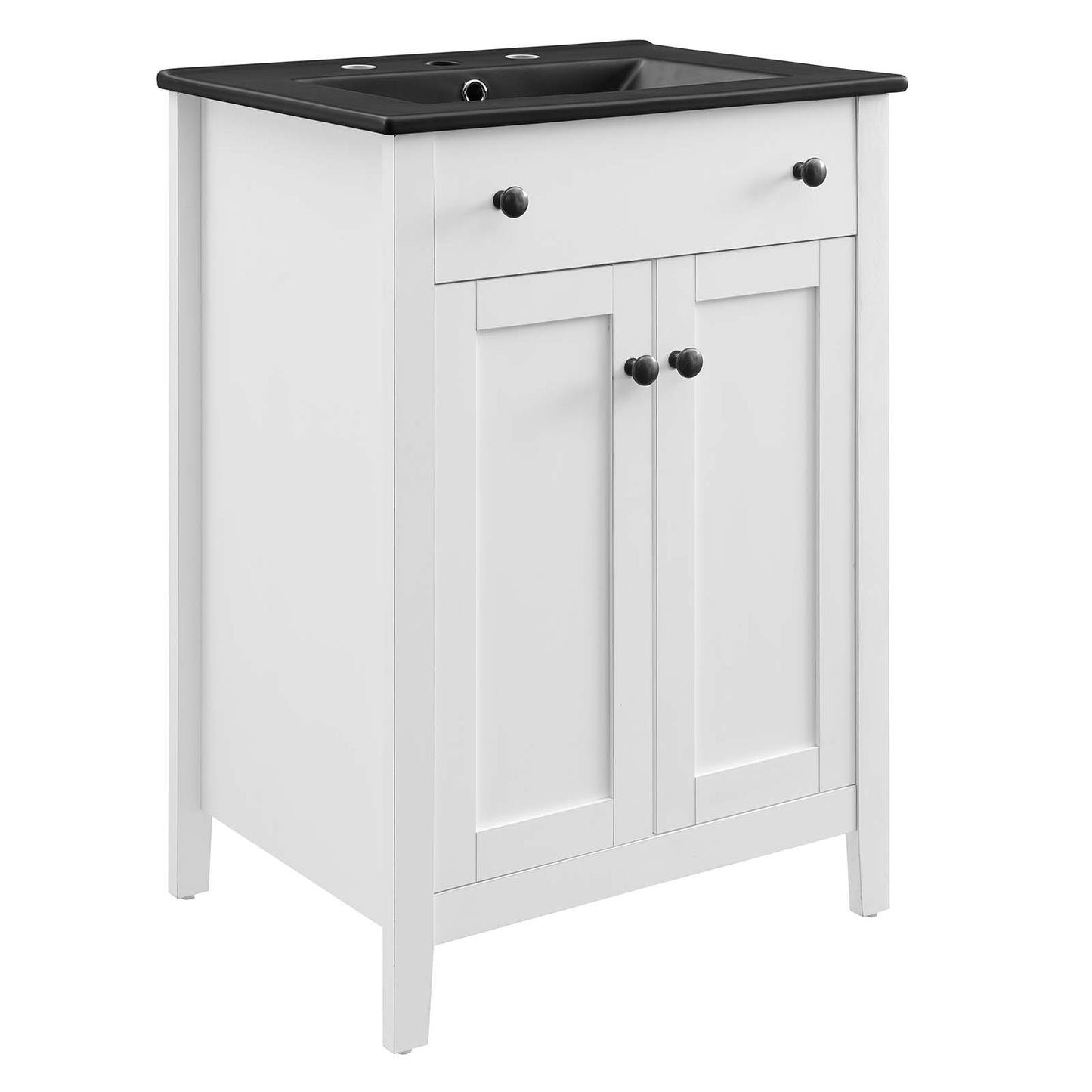 Modway Nantucket 24" Bathroom Vanity with Sink in White Black