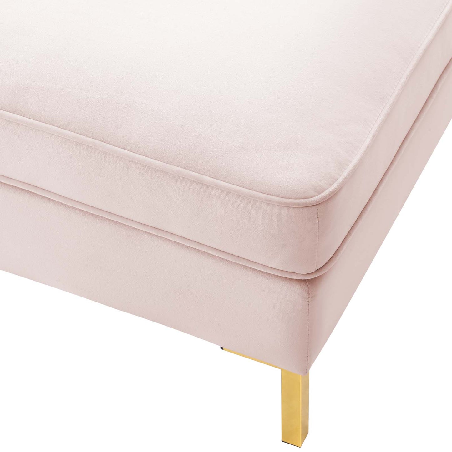 Modway Ardent Performance Velvet Upholstered Ottoman in Pink