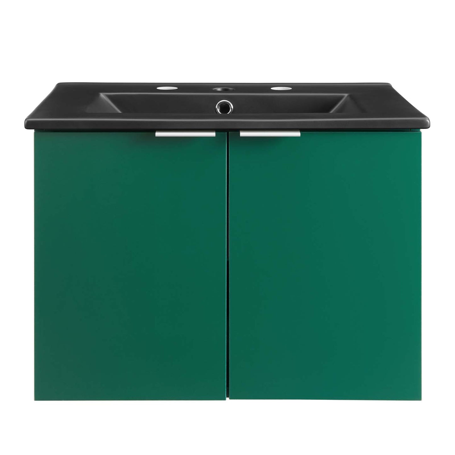 Modway Maybelle 24" Wall-Mount Bathroom Vanity in Green Black