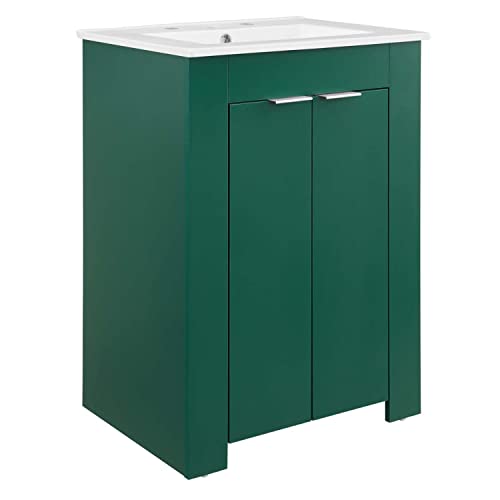 Modway Maybelle 24" Bathroom Vanity, Green White