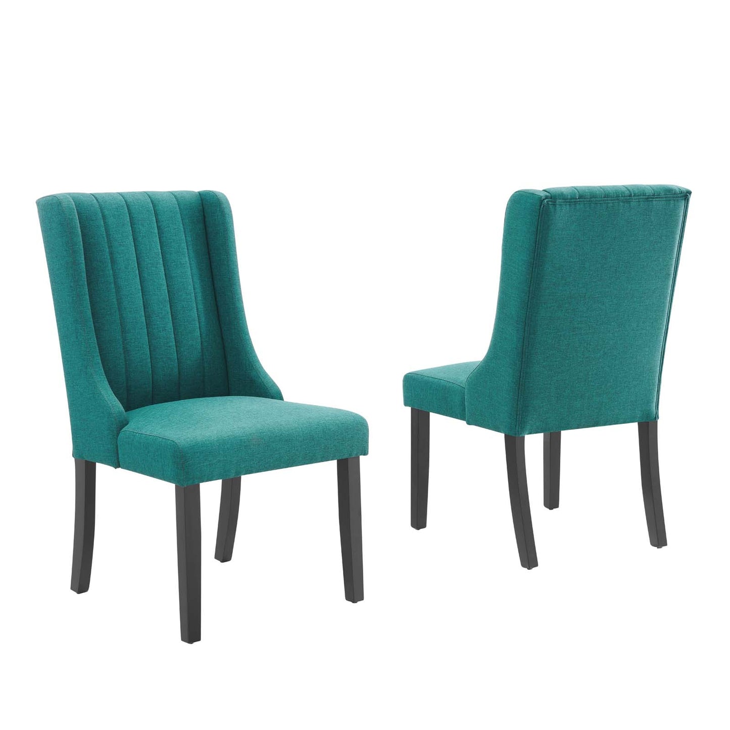 Modway Renew Fabric Parsons Dining Chairs in Teal-Set of 2
