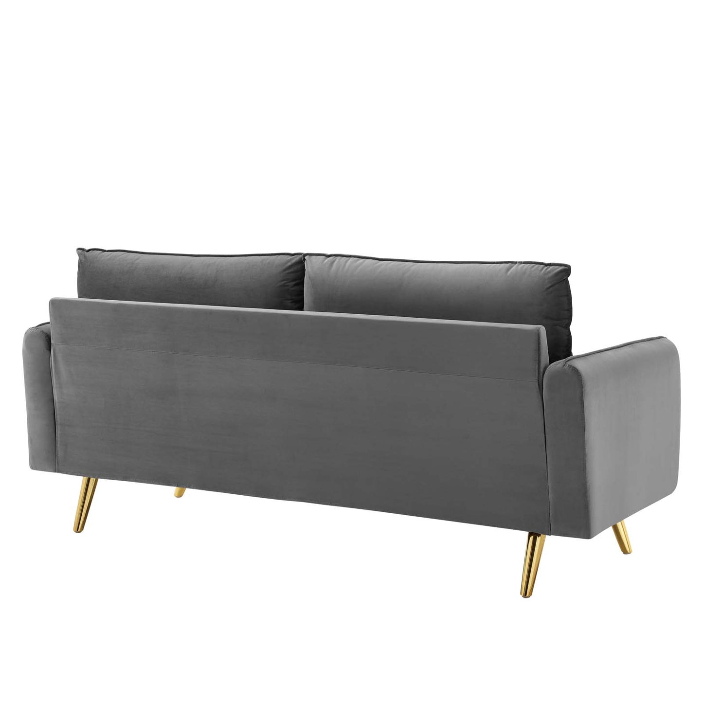 Modway Revive Contemporary Performance Velvet Upholstered Sofa in Gray