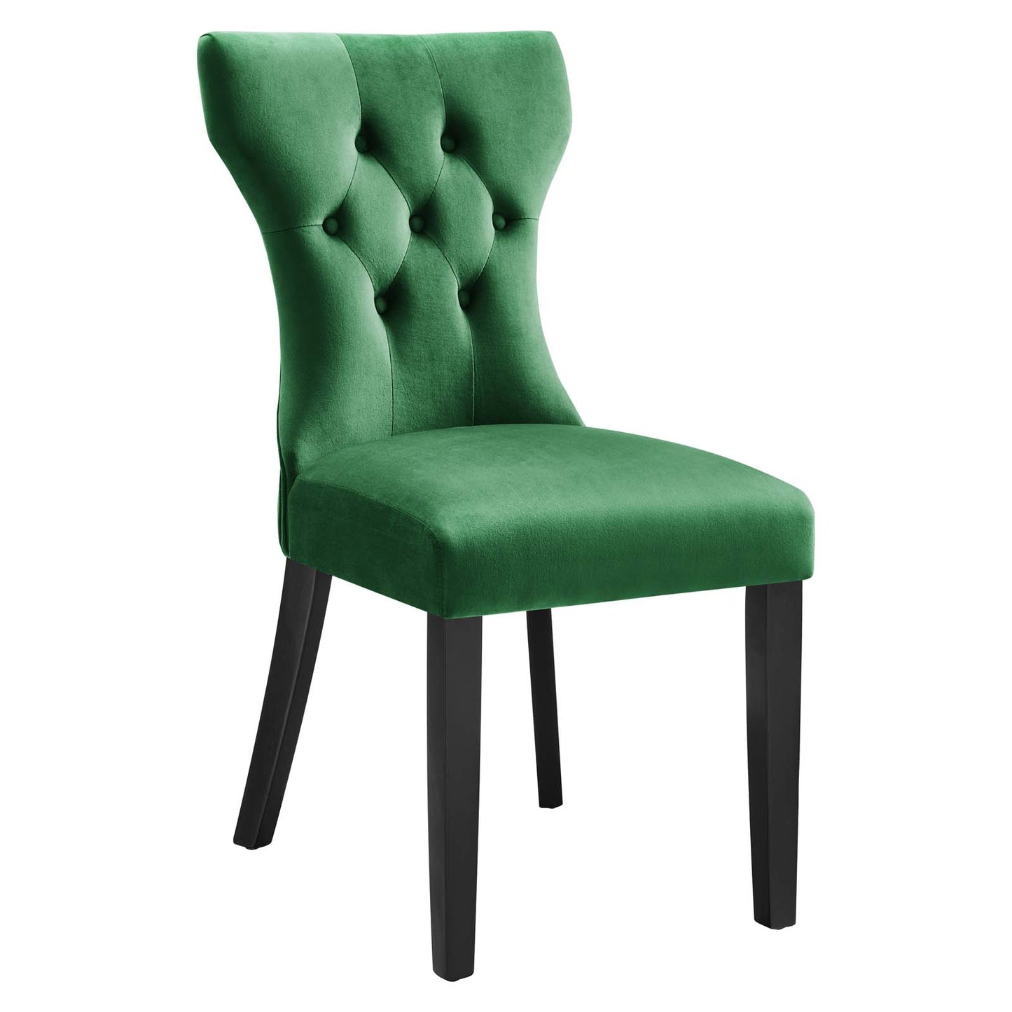 Modway Silhouette Velvet Set of 2 Dining Chair with Emerald Finish EEI-5014-EME
