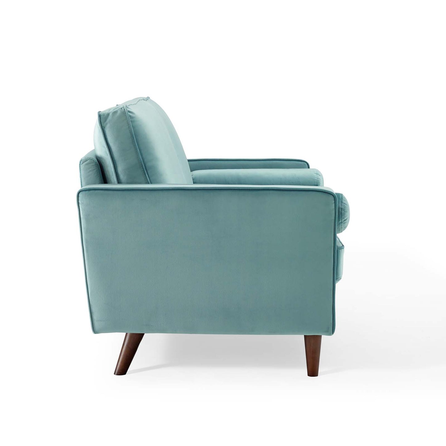 Modway Valour Collection EEI-4004-MIN 62 Loveseat with Innerspring Pocket Structure Non-Marking Foot Caps Dense Foam Padding and Stain-Resistant Velvet Polyester Upholstery in Mint Color