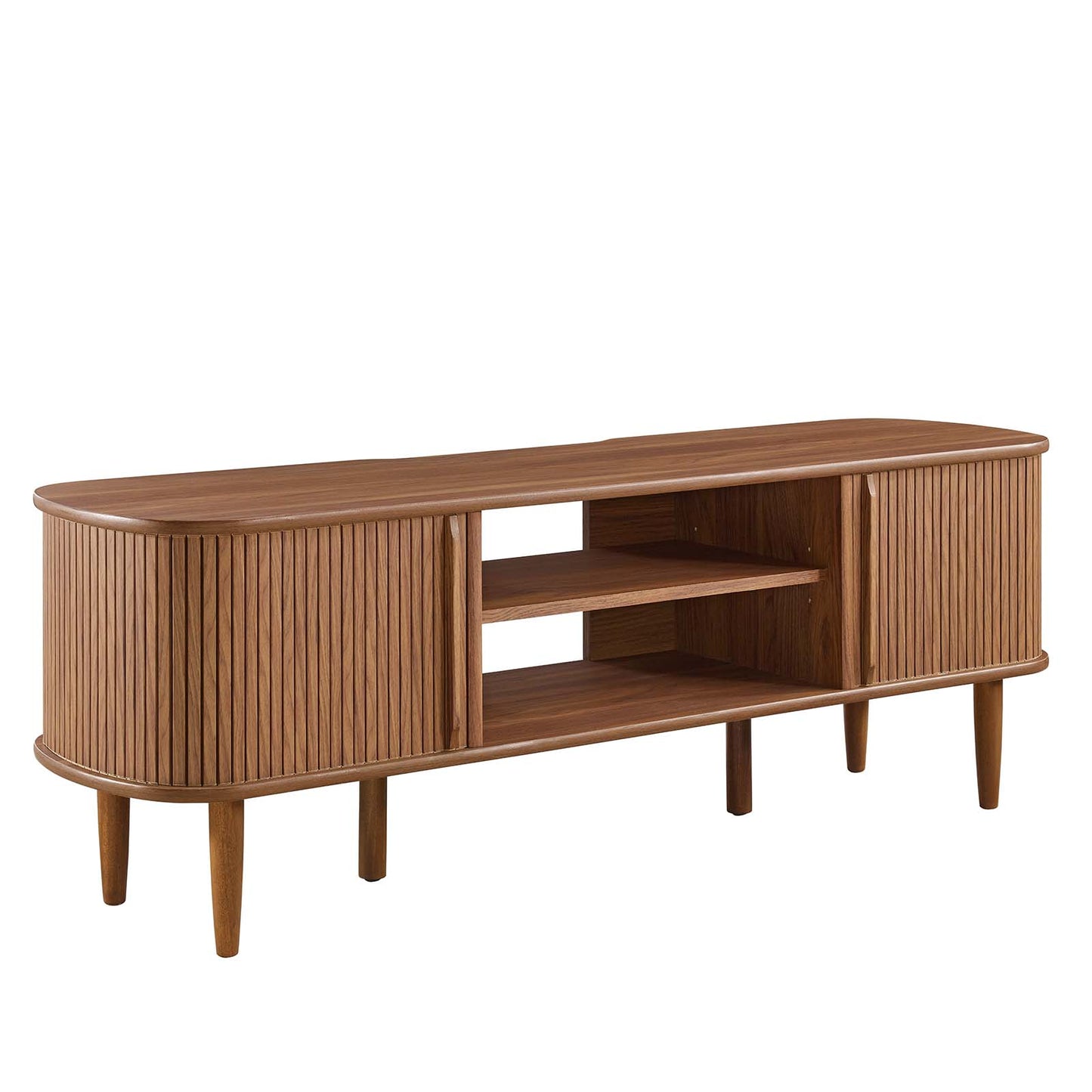 Modway Contour Mid-Century Modern 55" Media TV Stand in Walnut