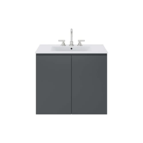 Modway Gray and White Bryn Wall-Mount Bathroom Vanity EEI-5778-GRY-WHI