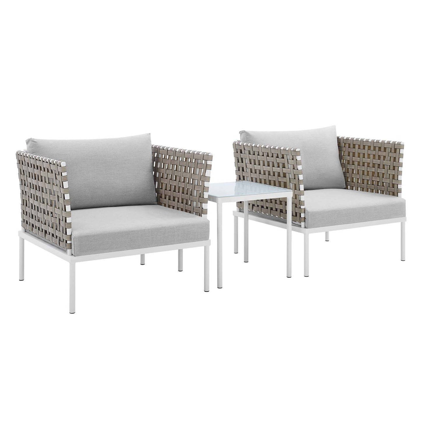 Modway Harmony Sunbrella® Outdoor Patio Basket Weave Sectional Sofa Set