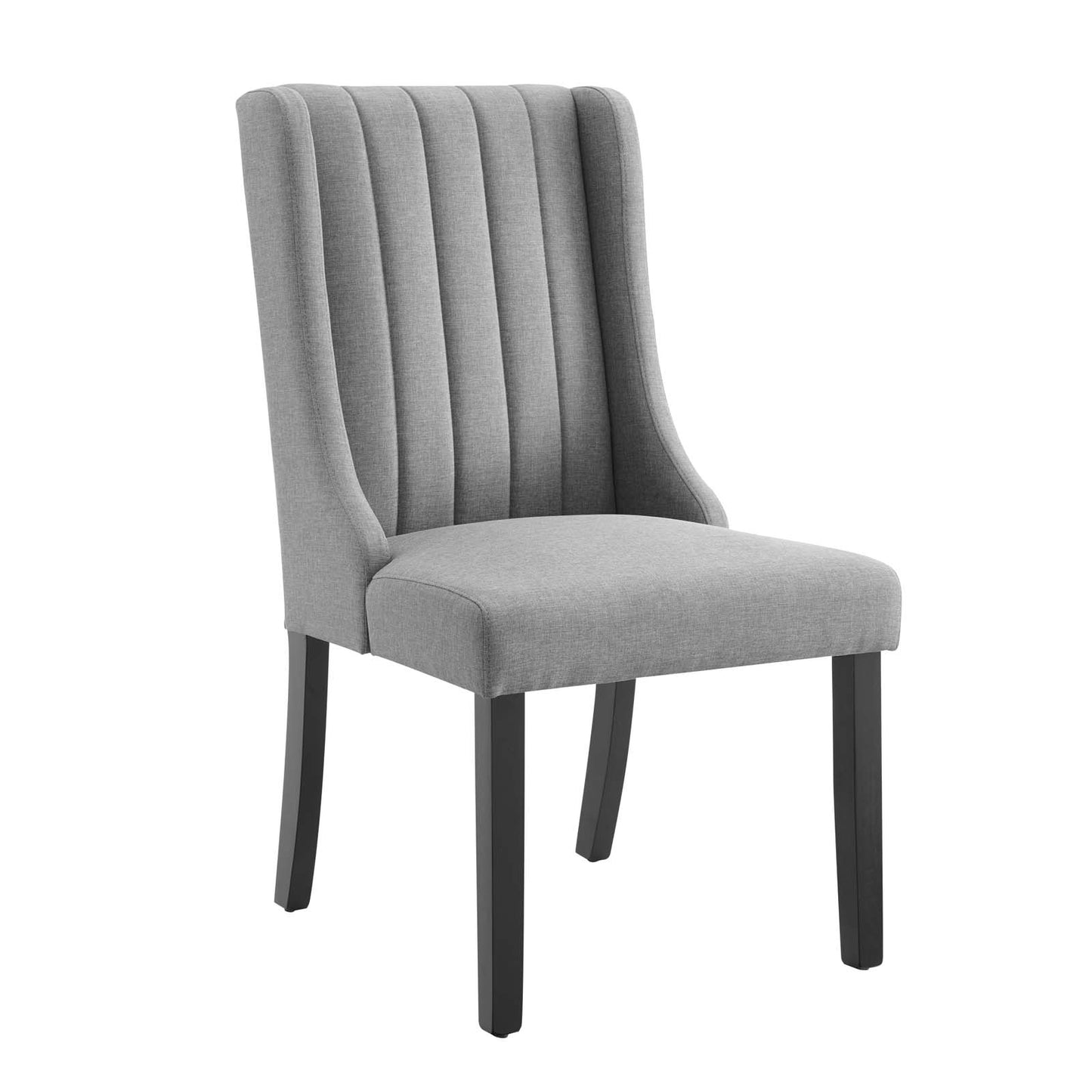 Modway Renew Fabric Parsons Dining Chairs in Light Gray-Set of 2