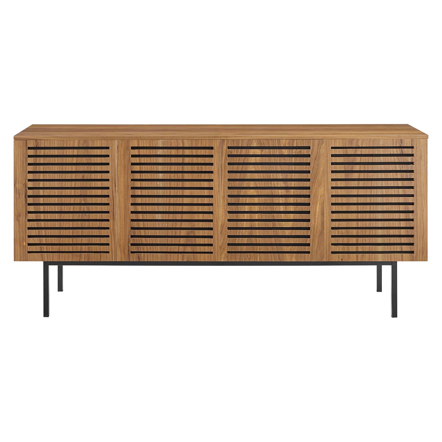 Modway Parker 73" Tall Wood TV Stand in Walnut