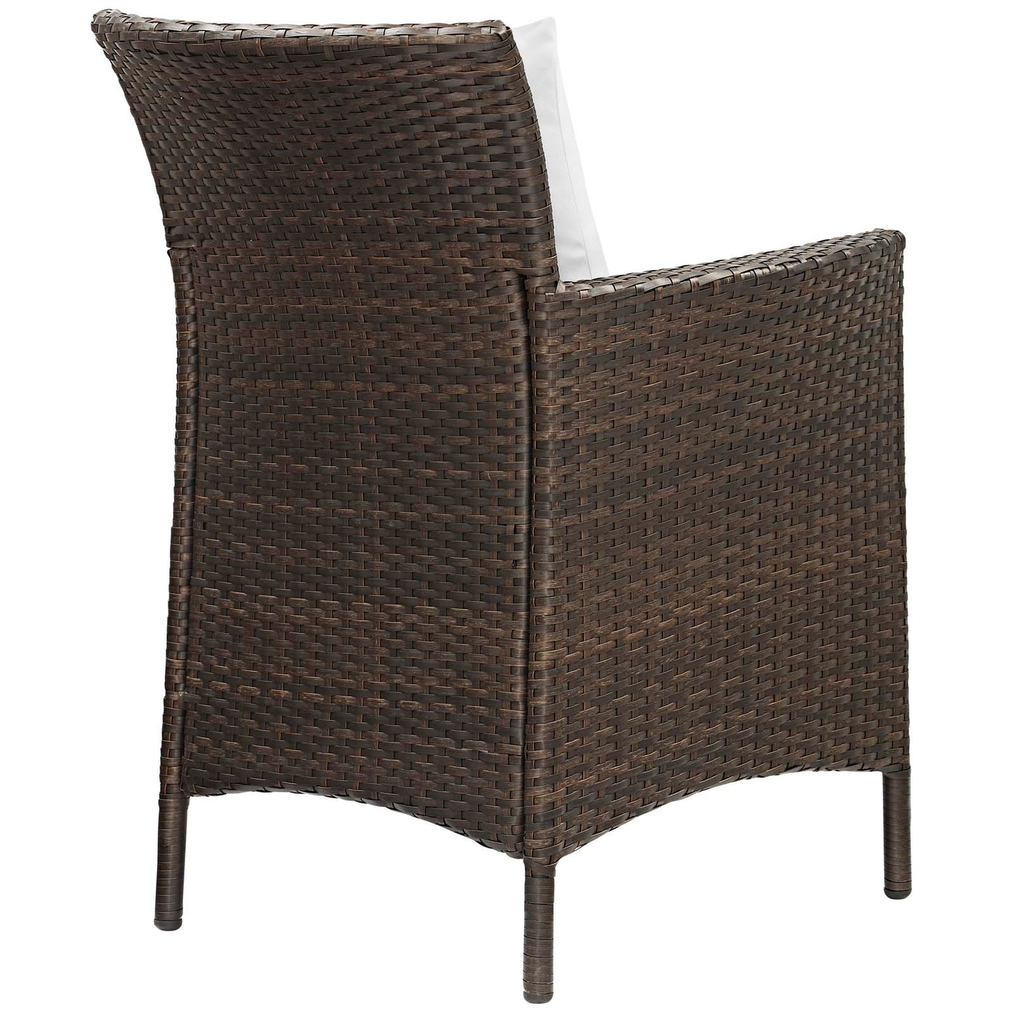 Modway Conduit Wicker Rattan Outdoor Patio Dining Arm Chair with Cushion