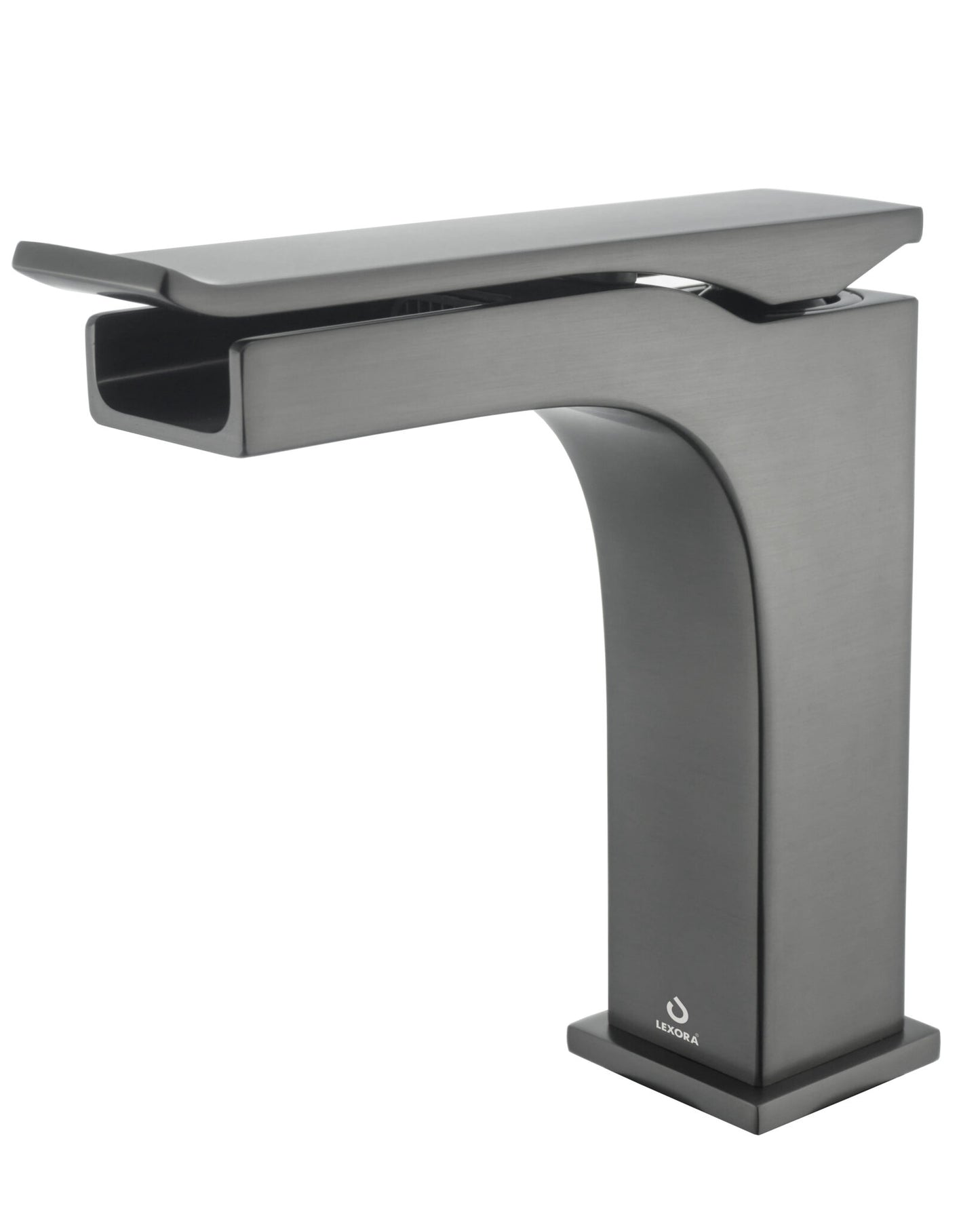 Balzani Brass Single Hole Waterfall Bathroom Faucet - Gun Metal