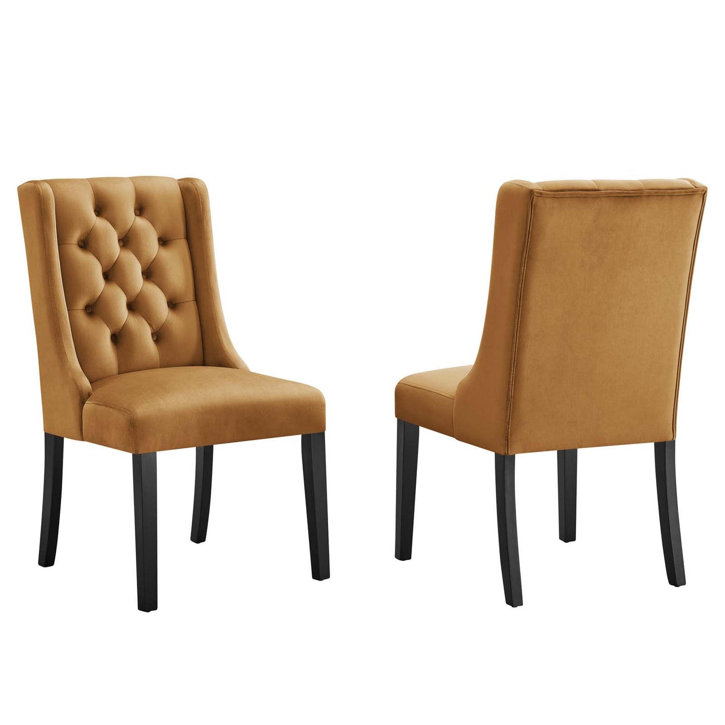 Modway Baronet Velvet Set of 2 Dining Chairs with Cognac Finish EEI-5013-COG