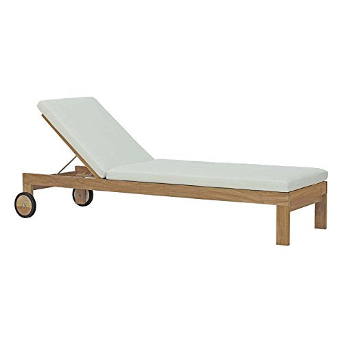 Modway EEI-2708-NAT-WHI Upland Outdoor Patio Teak