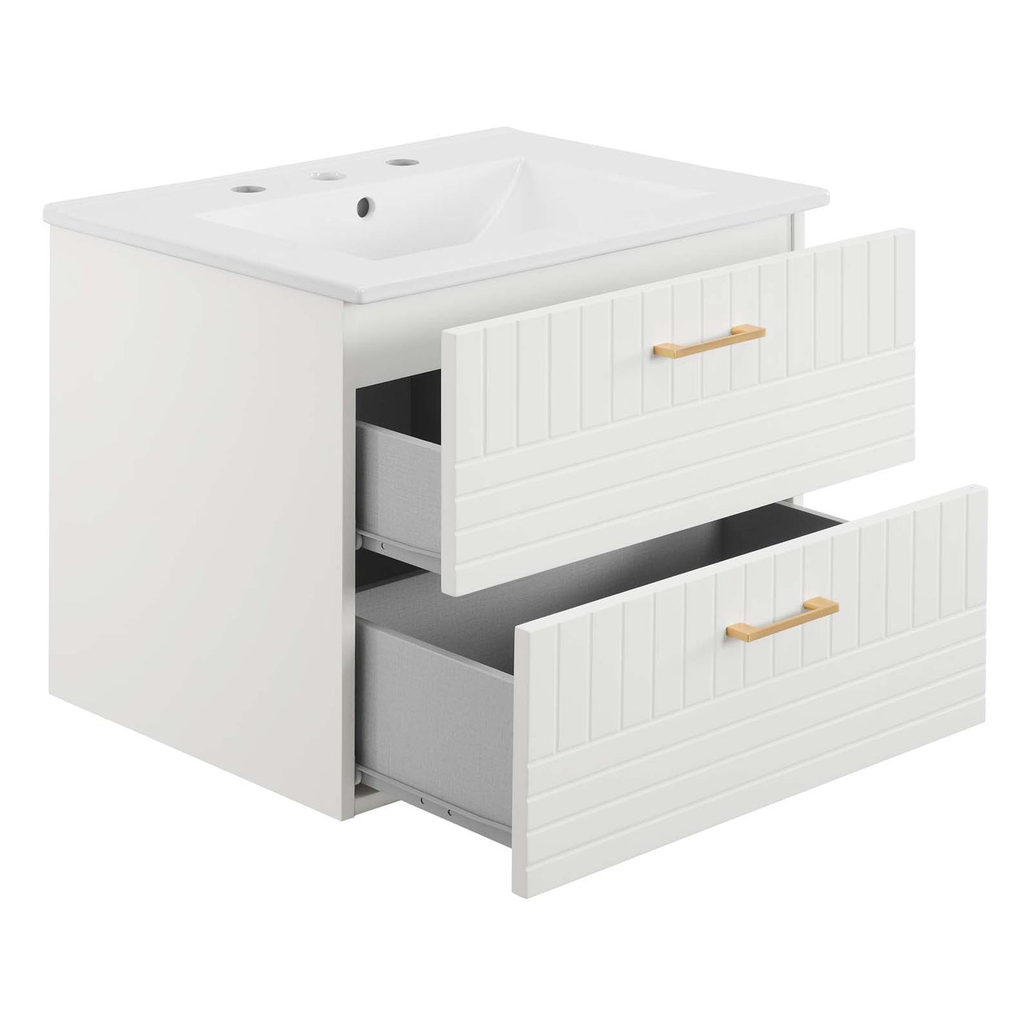 Modway Daybreak 24" Wall-Mount Bathroom Vanity White