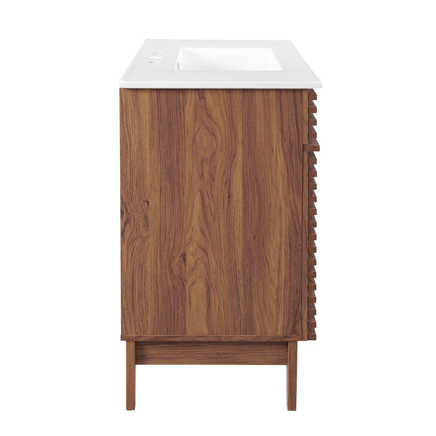 Modway Render Single Bathroom Vanity in Walnut White