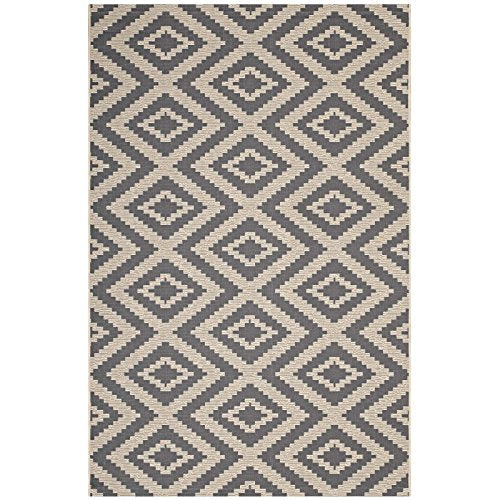 Modway Jagged Geometric Diamond Trellis Indoor and Outdoor Area Rug