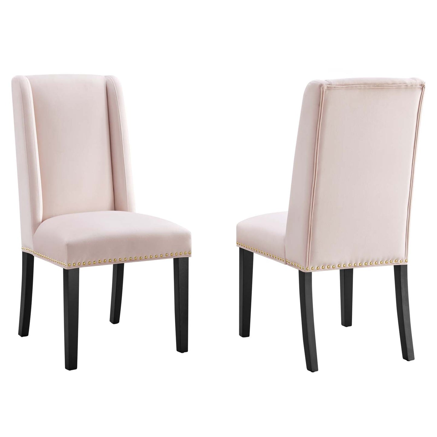 Modway Baron Performance Velvet Set of 2 Dining Chairs with Pink EEI-5012-PNK