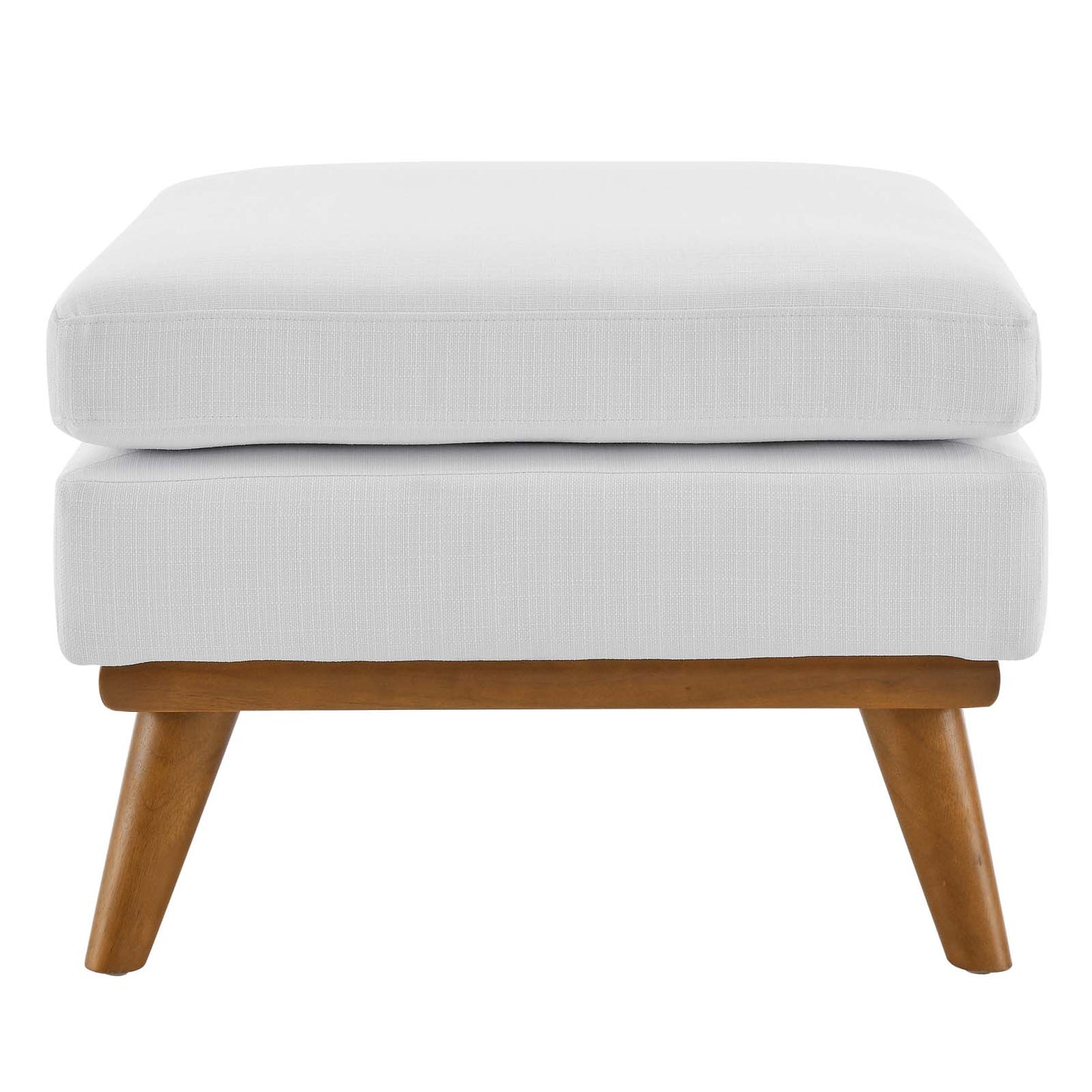 Modway Engage Mid-Century Modern Upholstered Fabric Ottoman in White