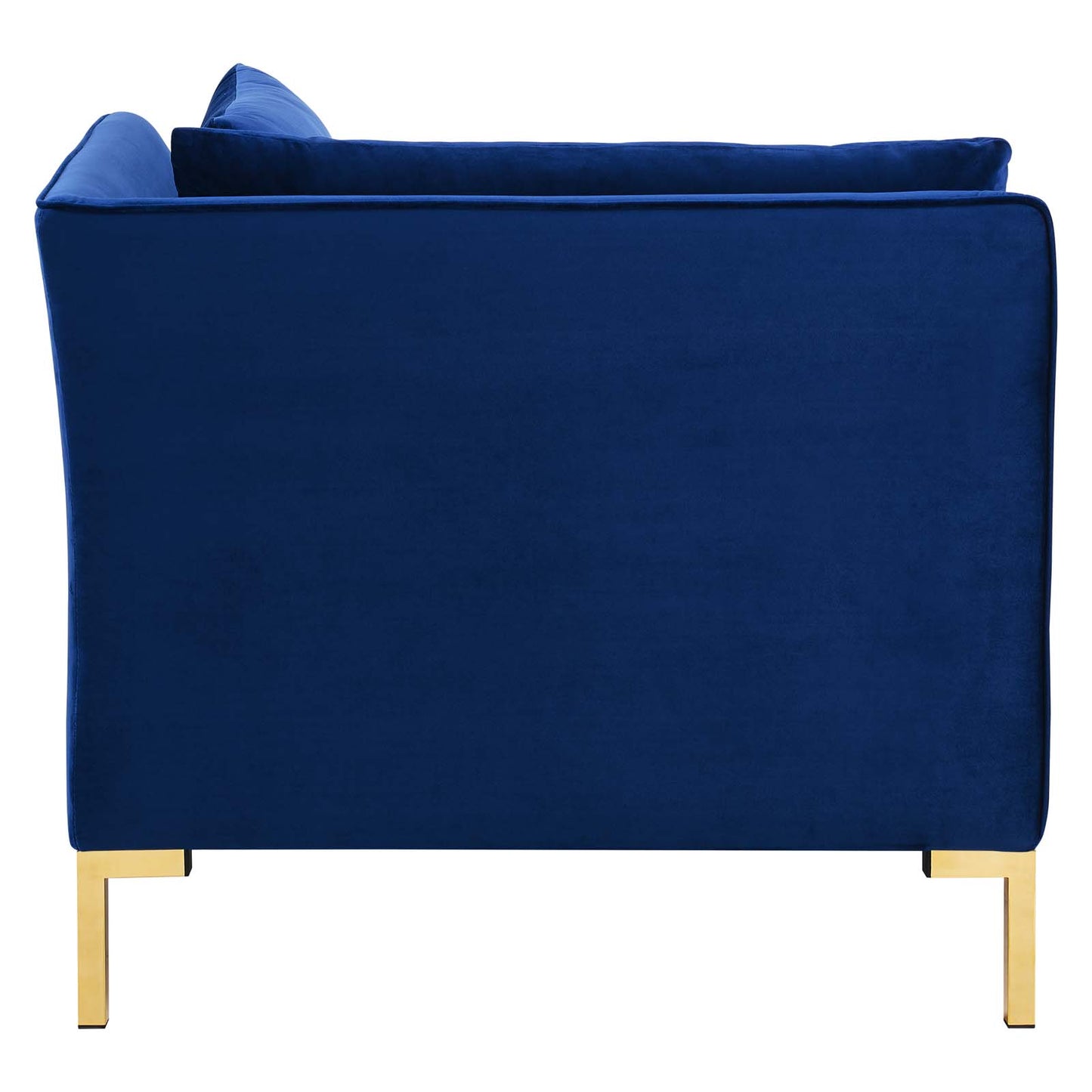 Modway Ardent Performance Velvet Upholstered Corner Sectional Chair in Navy