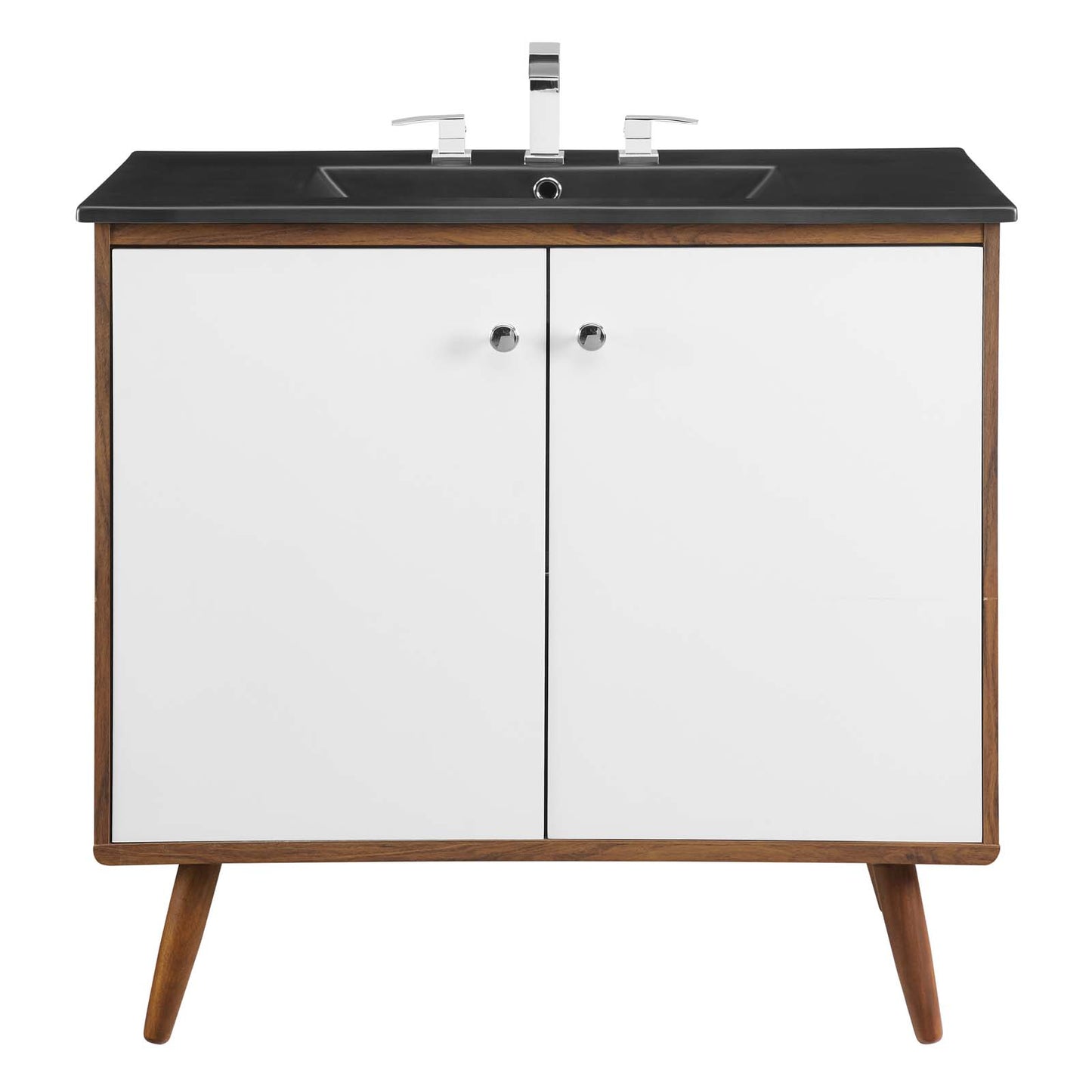 Modway Transmit 36" Bathroom Vanity in Walnut Black