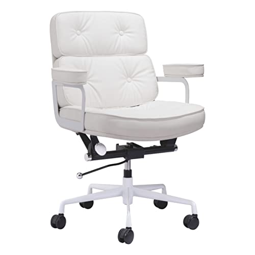 Zuo Modern - Smiths Office Chair White - Modern - Seating - Steel, Foam, Vinyl - Indoor - 38.2in Height