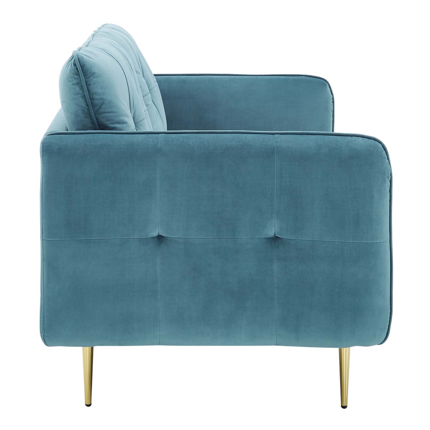 Modway Cameron Tufted Performance Velvet Sofa in Sea Blue