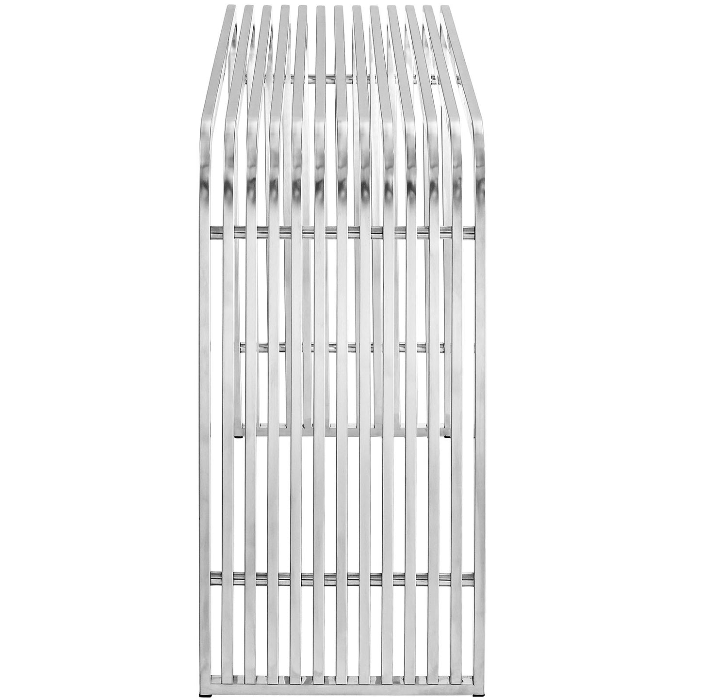Modway Pipe Contemporary Modern Stainless Steel Metal Console Table