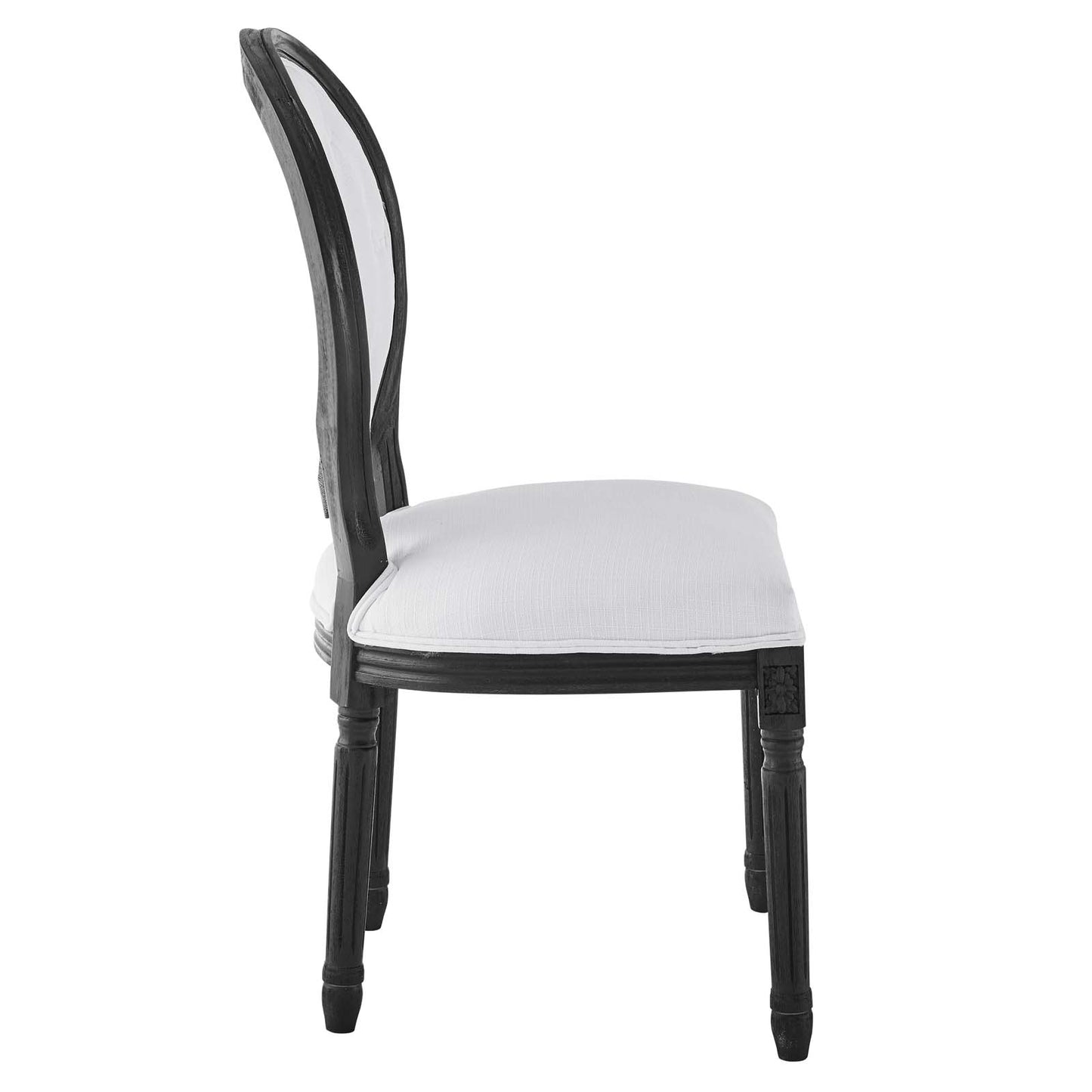 Modway Arise French Vintage Upholstered Fabric Dining Chair in Black White