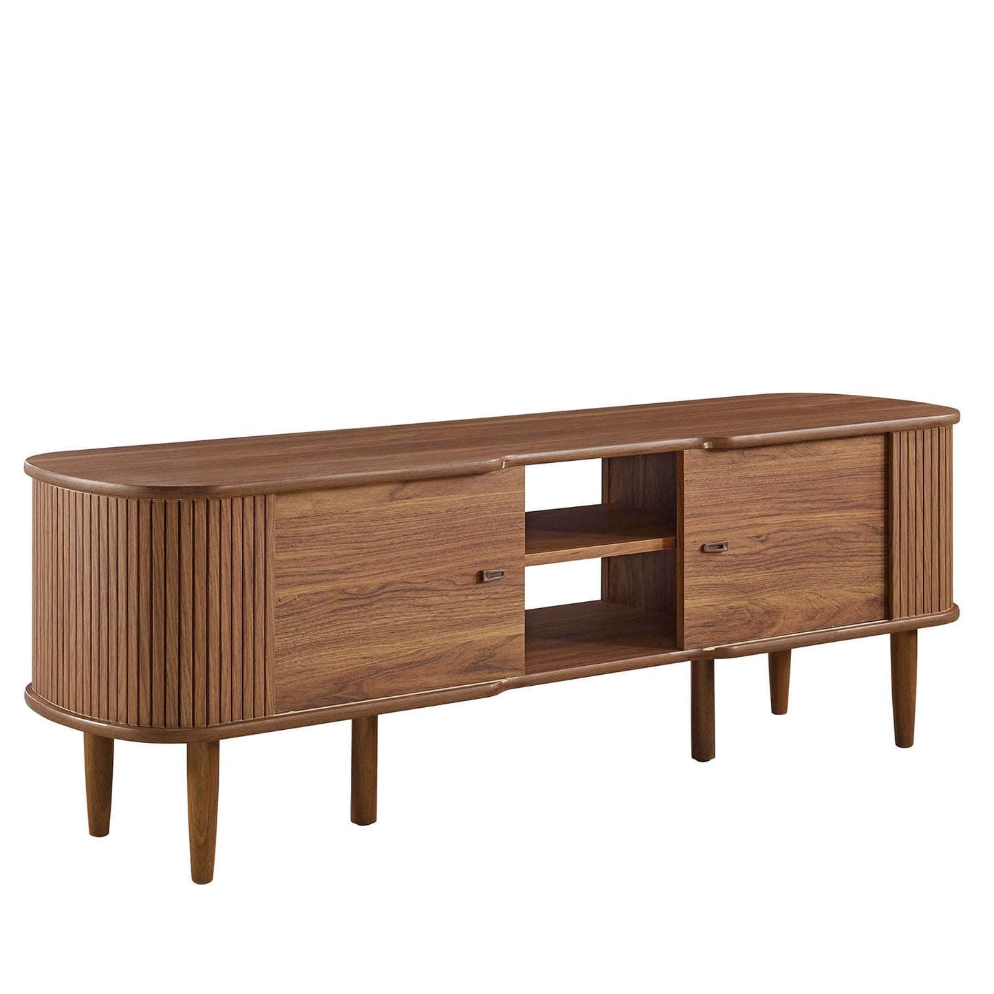 Modway Contour Mid-Century Modern 55" Media TV Stand in Walnut