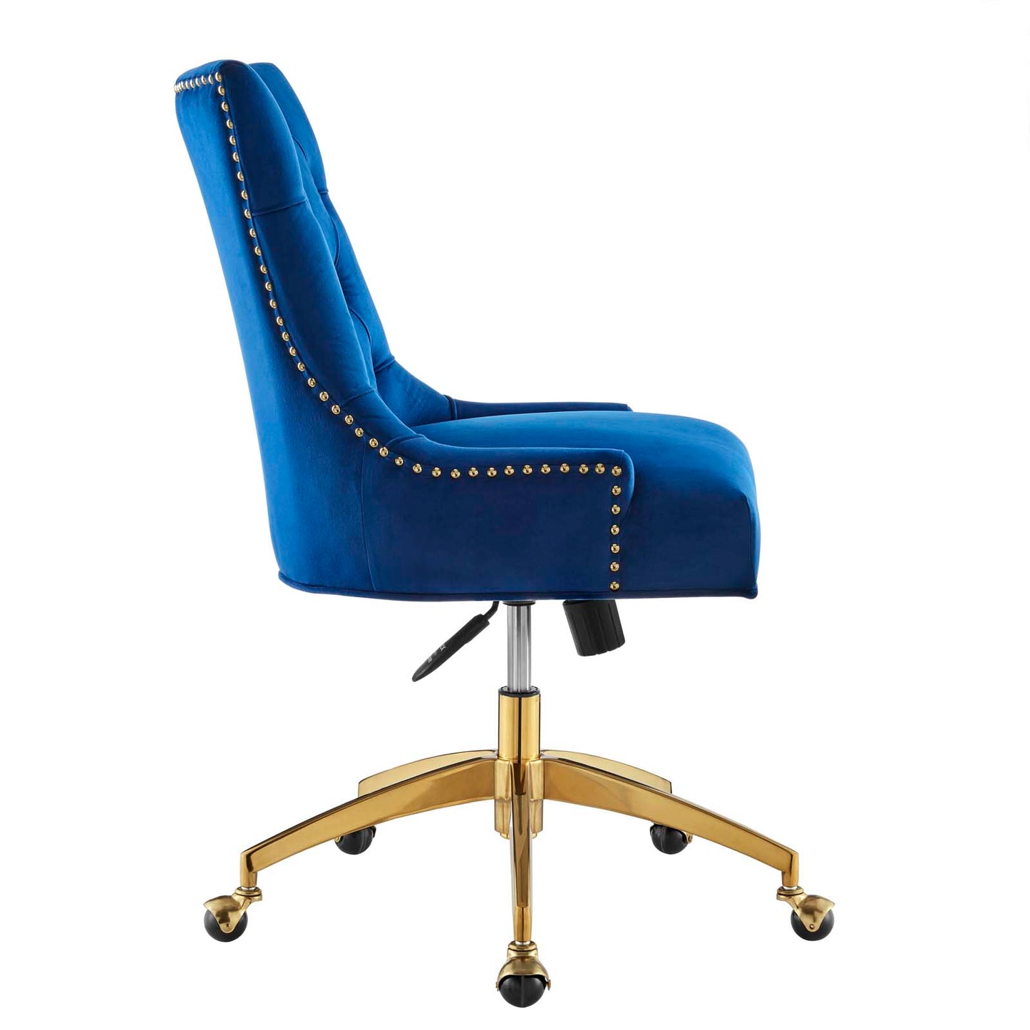 Modway Regent Tufted Performance Velvet Swivel Office Chair in Gold Navy